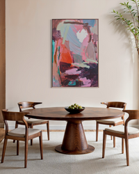 She Dreams in Colour abstract canvas art print by Prudence Demarchi - styled interior