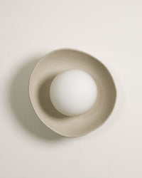 Robert Gordon Shell Wall Sconce ceramic wall light, hand glazed in Stone | norsu Interiors