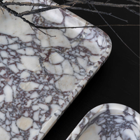 CoTheory Marble Footed Letter Tray - Viola Calacatta