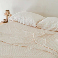 Mulberry Threads Bed Linen Mulberry Threads Bamboo Pillowslip, Rust Stripe