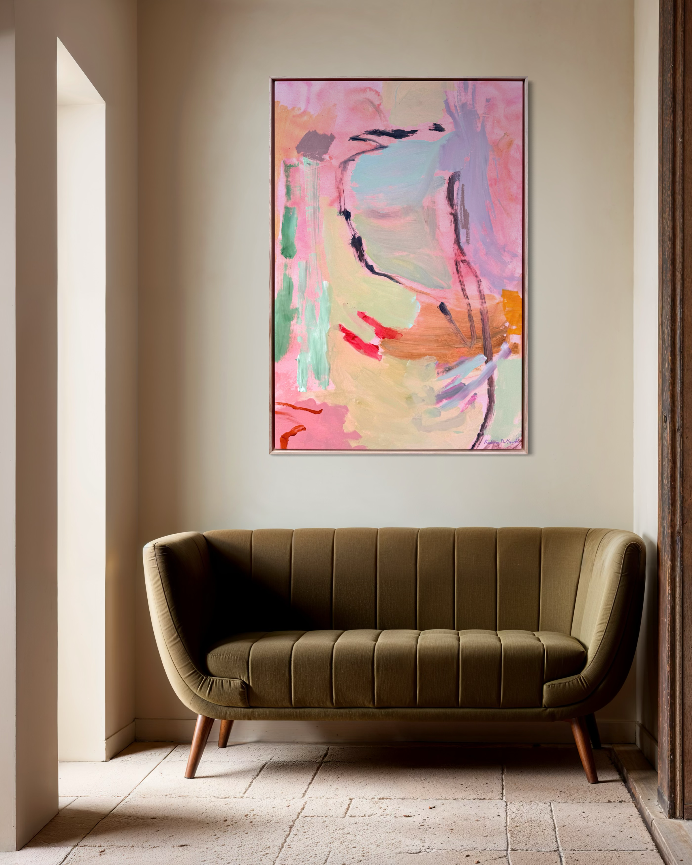 Colour Bomb abstract canvas art print by Prudence Demarchi - colourful brushstrokes