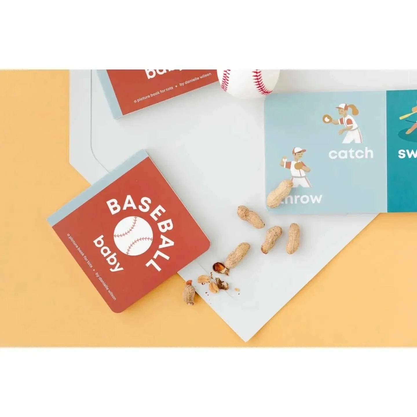 Baseball Baby board book for toddlers featuring simple baseball-themed illustrations and durable triple-layered pages