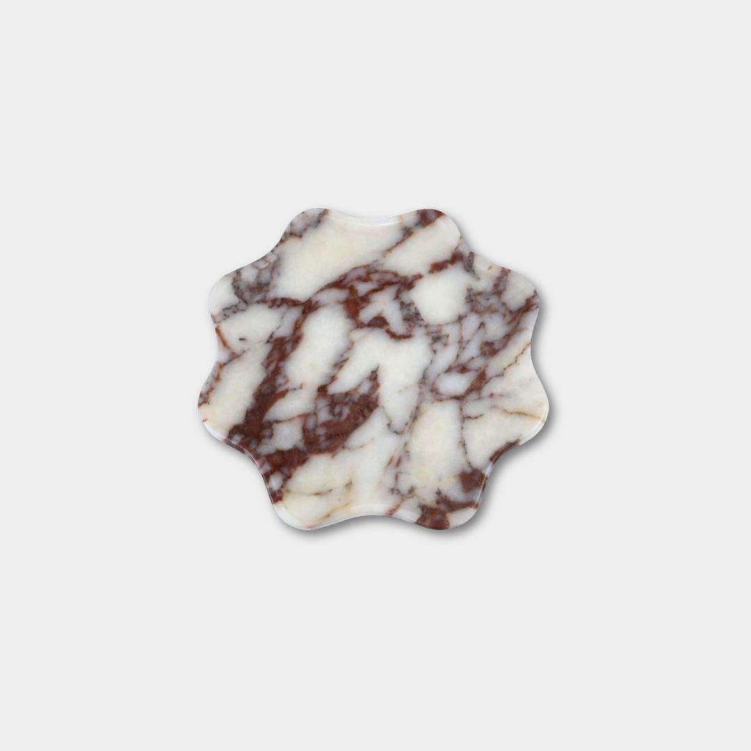 norsu STUDIO Duality Collection Viola marble wavy round tray with purple veining