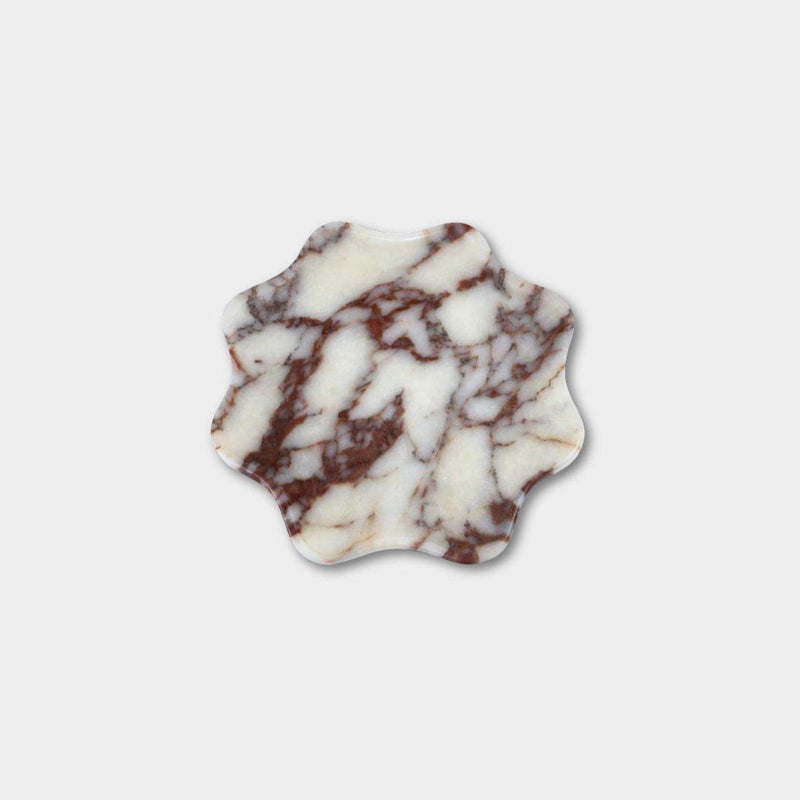 norsu STUDIO Duality Collection Viola marble wavy round tray with purple veining