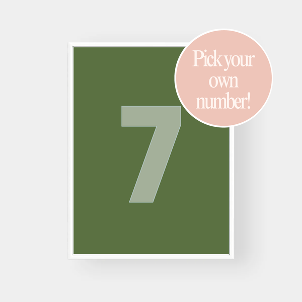 Choose Your Number, Sage — Clubhouse Collection wall art print | Norsu Interiors