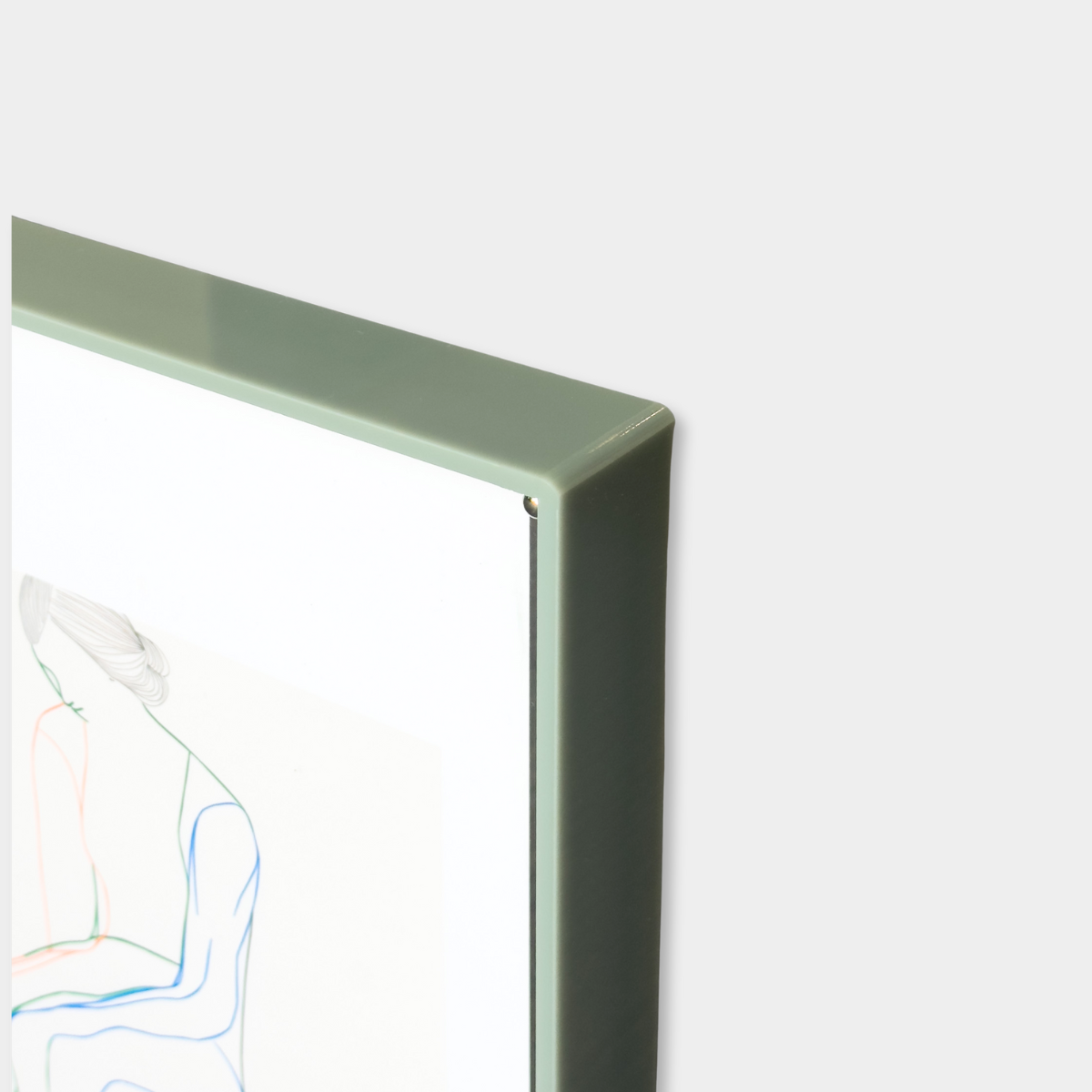 norsu STUDIO sage acrylic box gallery frame with sandwich design and screw fasteners for A3 size art display