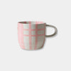 Robert Gordon Hand-Painted Mug with pink tartan check pattern, ceramic stoneware, 350ml capacity