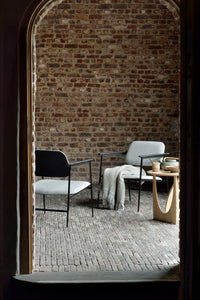 Ethnicraft Oak Geometric Side Table - Oak, styled in a room setting