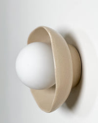 Robert Gordon Shell Wall Sconce ceramic wall light, hand glazed in Sand | norsu Interiors