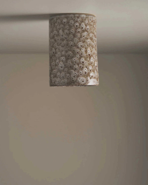 Robert Gordon Tall Cylinder ceiling light, white ochre | Norsu Interiors