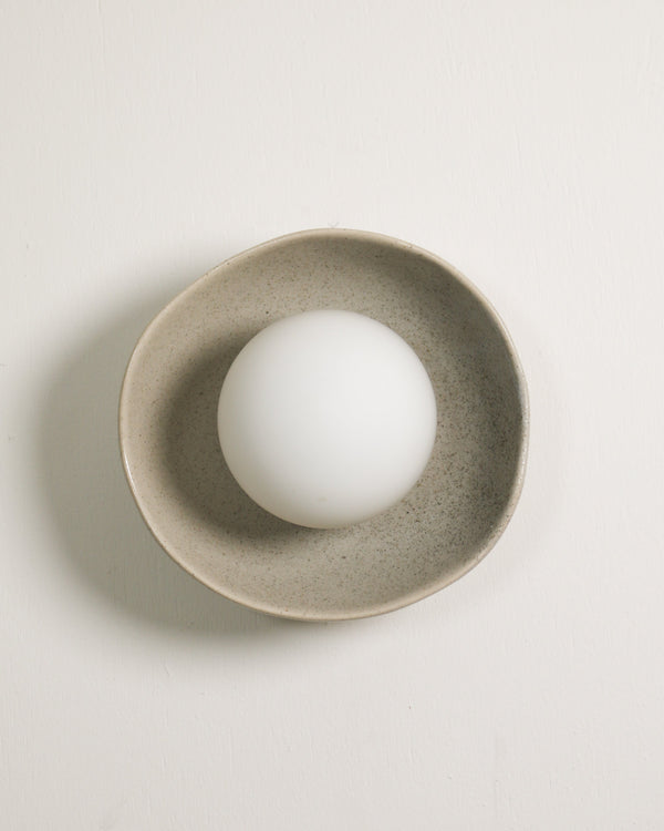 Robert Gordon Shell Wall Sconce ceramic wall light, hand glazed in Shale | norsu Interiors