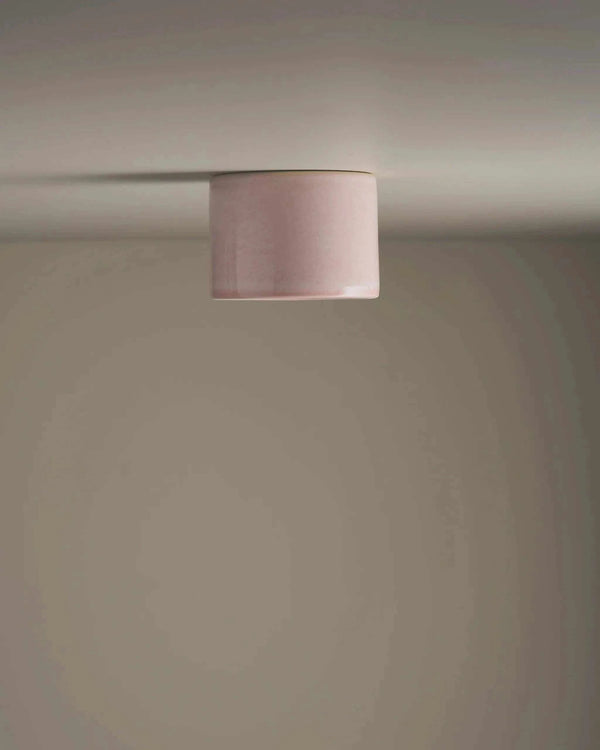 Robert Gordon Short Cylinder ceiling light, rose quartz | Norsu Interiors