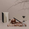 CoTheory Orbit Marble Sphere Table Sculpture - Brown Calacatta