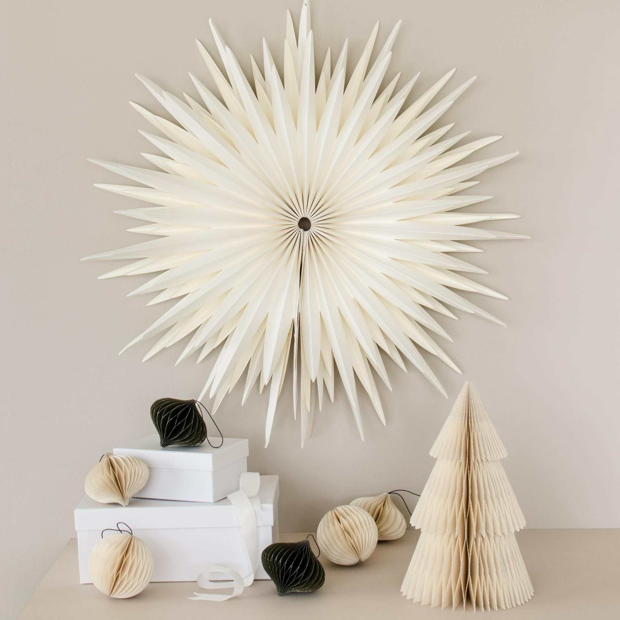 Nordic Rooms Christmas Decorations Window & Wall Hanging Star Ornament, Off-White - Various Sizes