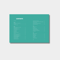 Contents page of Tacos By Lily Ramirez-Foran cookbook with Mexican and Irish inspired taco recipes on teal background