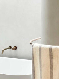 Loop Home Accessories Loop Home Bath Towel - Butter/Stone Bold Stripe