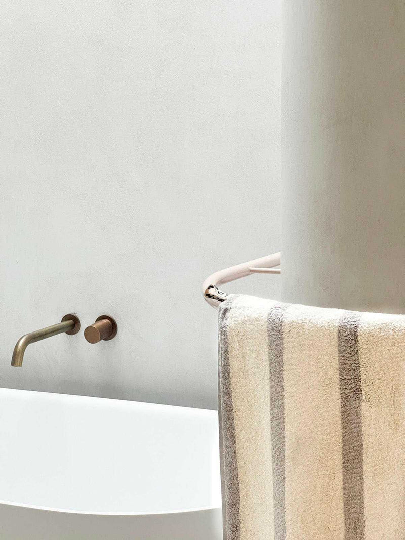 Loop Home Accessories Loop Home Bath Towel - Butter/Stone Bold Stripe