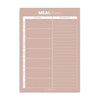 Blush A4 reusable magnet meal planner with weekly menu and shopping list for fridge organization