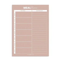 Blush A4 reusable magnet meal planner with weekly menu and shopping list for fridge organization