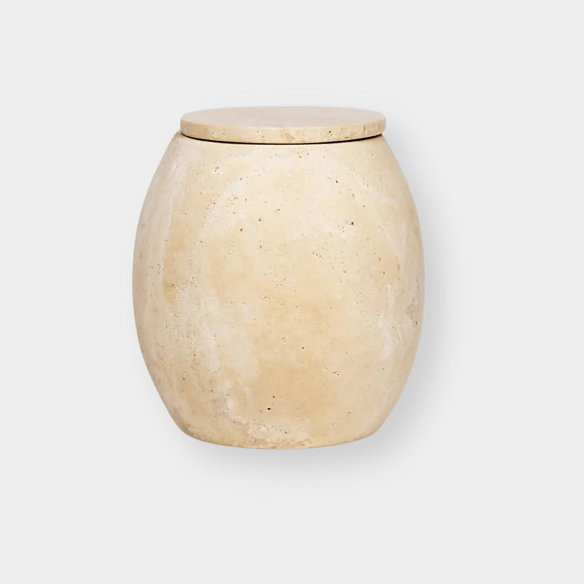 CoTheory Travertine Cannister - Beige Travertine