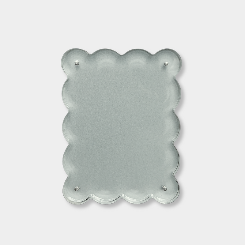 norsu Studio scalloped magnetic photo frame in sage with 2.5 cm depth and secure acrylic closure