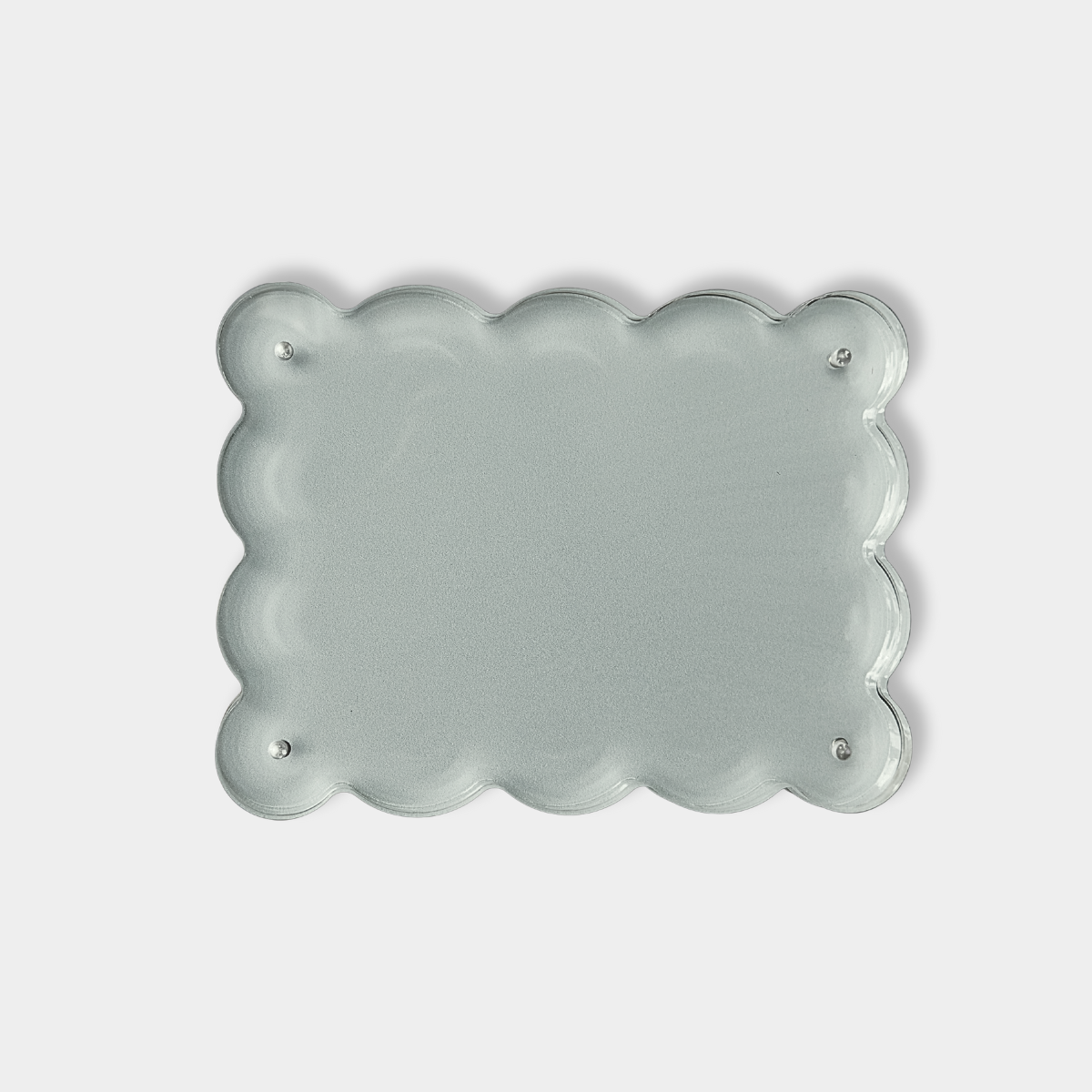 norsu Studio scalloped magnetic photo frame in sage with acrylic finish and secure closure