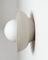 Robert Gordon Shell Wall Sconce ceramic wall light, hand glazed in Stone | norsu Interiors