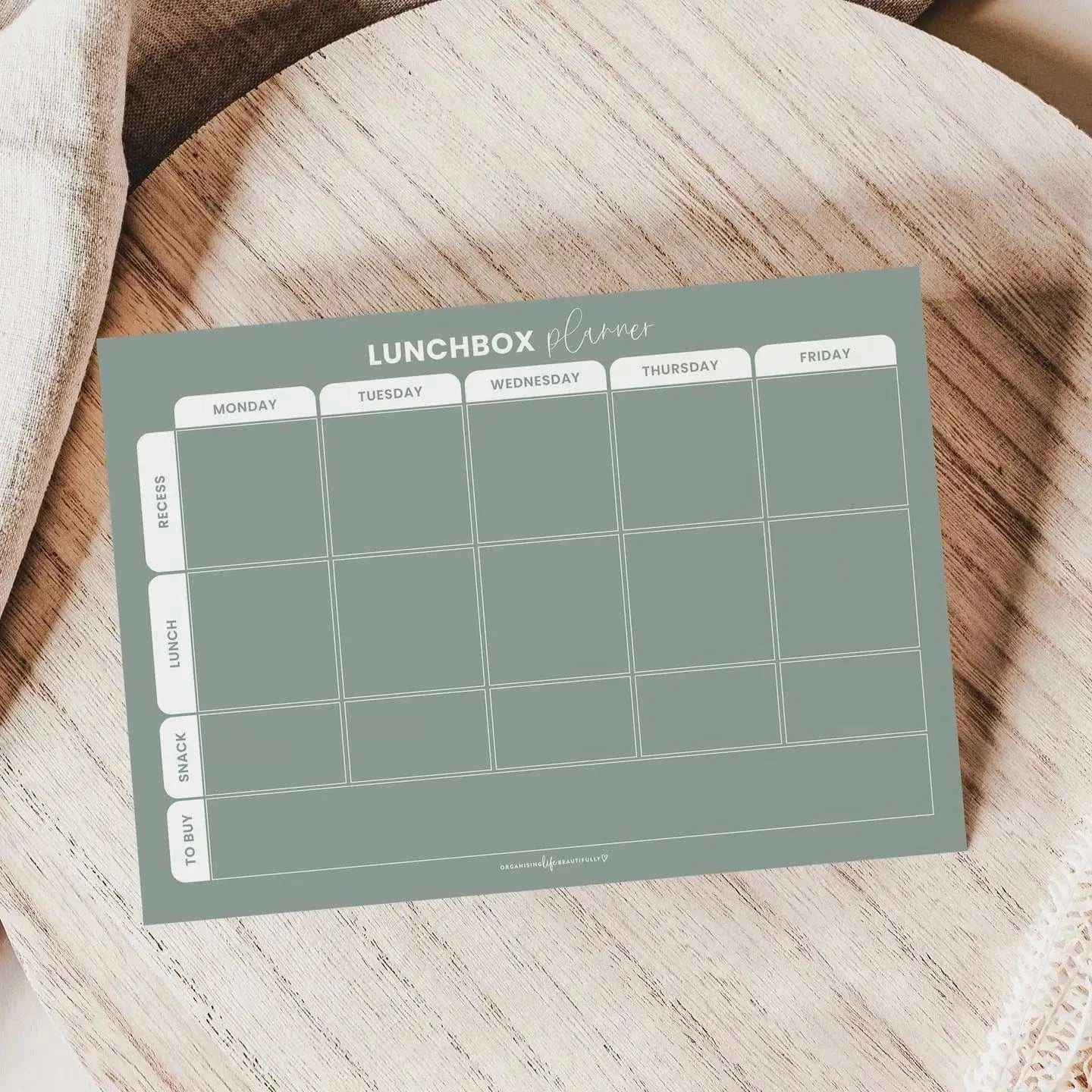 Organising Life Beautifully storage Organising Life Beautifully - Fridge Lunchbox Planner, Sage