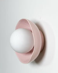 Robert Gordon Shell Wall Sconce ceramic wall light, hand glazed in Rose Quartz | norsu Interiors