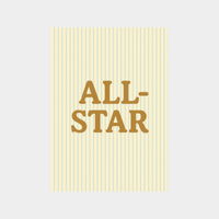 all star text downloadable digital print with vertical stripes background