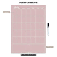 Peel & Stick Wall Planner reusable monthly calendar on door with white chalk marker and application tool
