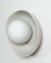 Robert Gordon Shell Wall Sconce ceramic wall light, hand glazed in Coast | norsu Interiors