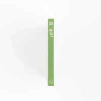 Spine of green Golf Baby board book for toddlers with "let's go! golf" text