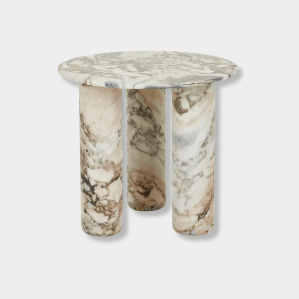 GlobeWest Atlas Orbit Side Table, Natural Ocean Marble | Norsu Interiors