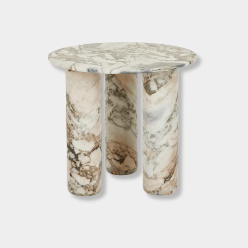 Globe West Side Tables Globe West Atlas Orbit Side Table - Natural Ocean Marble