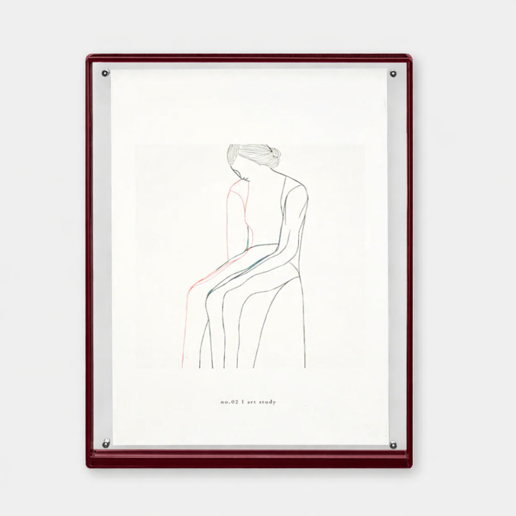 Merlot Burgundy acrylic box gallery frame 45x34x5 cm for A3 prints and photos