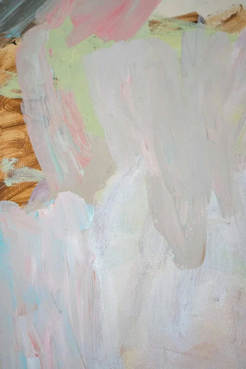 Limited edition abstract fine art canvas print "Endless Summer" by Vanni with soft pastel colors and organic shapes