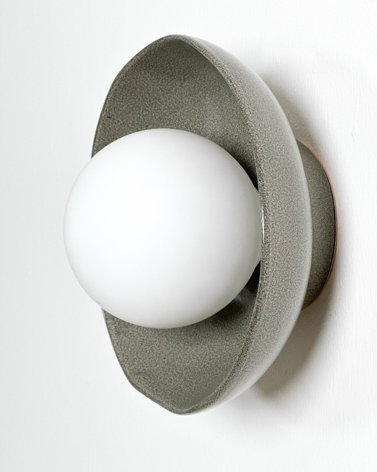 Robert Gordon Shell Wall Sconce ceramic wall light, hand glazed in Rivergum | norsu Interiors