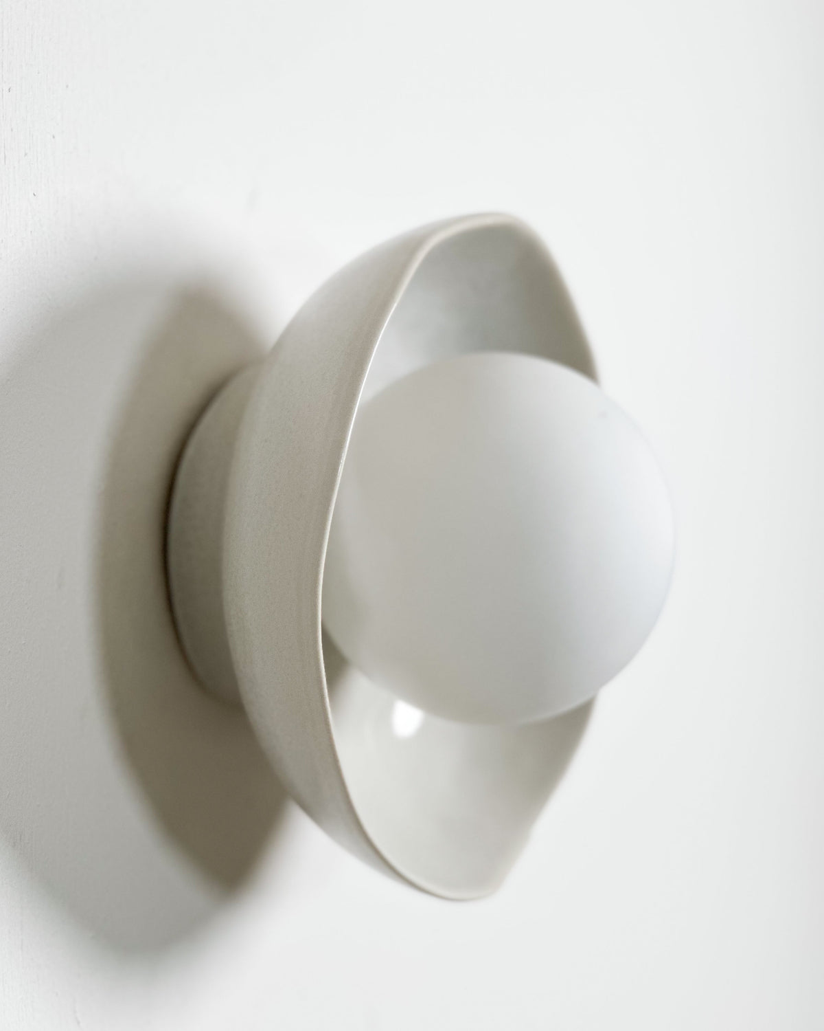 Robert Gordon Shell Wall Sconce ceramic wall light, hand glazed in Coast | norsu Interiors