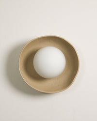 Robert Gordon Shell Wall Sconce ceramic wall light, hand glazed in Sand | norsu Interiors