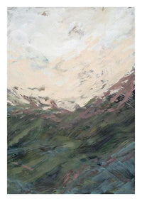 Abstract landscape canvas print "Finding The Way" by Prudence De Marchi with soft earthy tones and pastel hues.