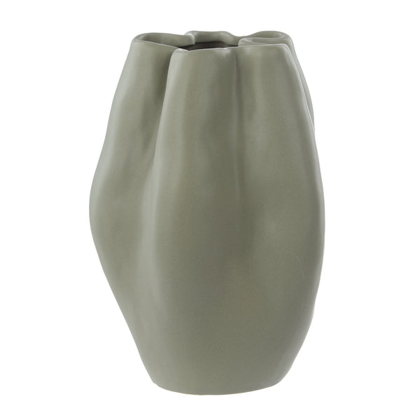 Amalfi Fluid Vase in Cream stoneware