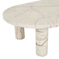 Globe West Coffee Tables Globe West Amara Oval Leg Coffee Table, Brown Vein Marble