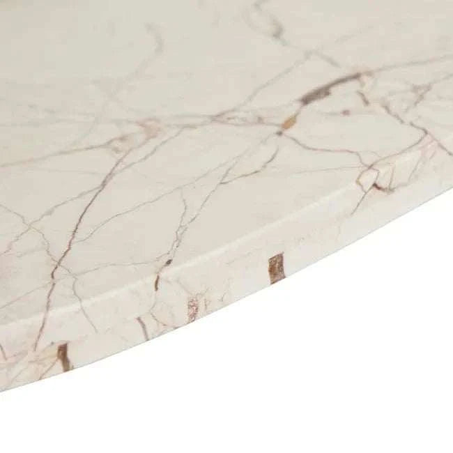 Globe West Coffee Tables Globe West Amara Oval Leg Coffee Table, Brown Vein Marble