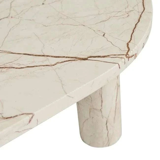 Globe West Coffee Tables Globe West Amara Oval Leg Coffee Table, Brown Vein Marble