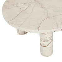 Globe West Coffee Tables Globe West Amara Oval Leg Coffee Table, Brown Vein Marble