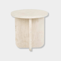 Globe West Side Tables GlobeWest Amara Curve Side Table - Natural Travertine