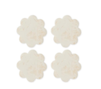 Madras Link placemats & coasters Aries Scallop Resin Coaster Set - Cream