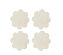 Madras Link placemats & coasters Aries Scallop Resin Coaster Set - Cream