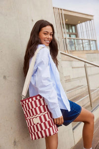 Base Supply Bottle Base burgundy peony check insulated canvas bottle carrier with adjustable strap